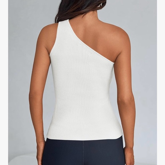 ZESICA One Shoulder Top Ribbed Knit Tank - Picture 4 of 7